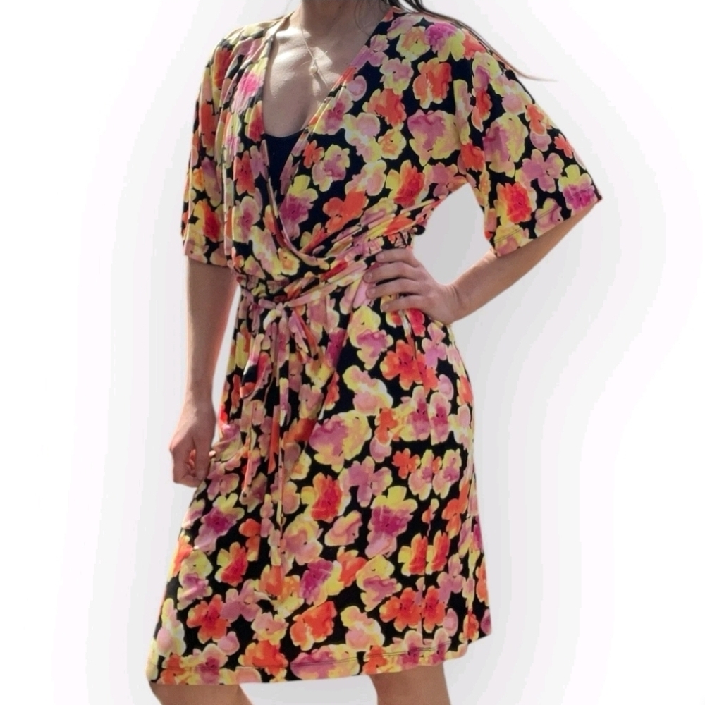 Jason Wu Pastel Floral Rayon Dress Size Large - Picture 1 of 8
